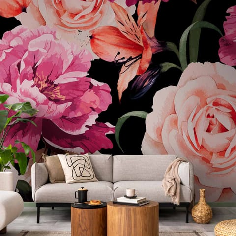 ⁨Self-adhesive wall mural - Roses of love (size 98x70)⁩ at Wasserman.eu
