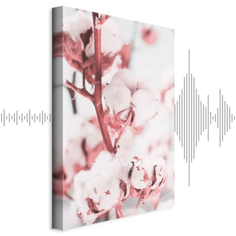 ⁨Obraz - Bawełna w rozkwicie (1-częściowy) pionowy (rozmiar 20x30, wykończenie Akustyczny)⁩ w sklepie Wasserman.eu