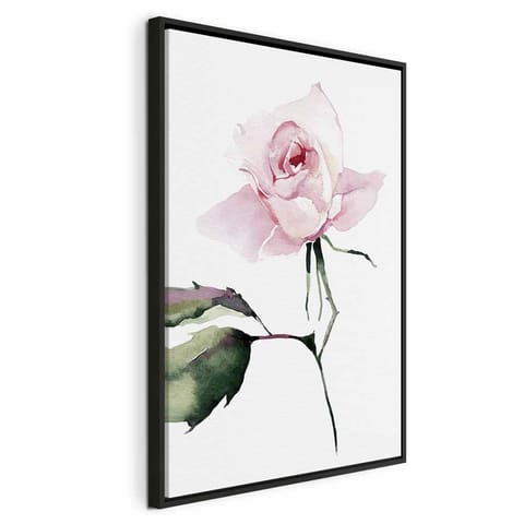 ⁨Obraz - Samotna róża (1-częściowy) pionowy (rozmiar 80x120, wykończenie W ramie drewnianej czarnej)⁩ w sklepie Wasserman.eu