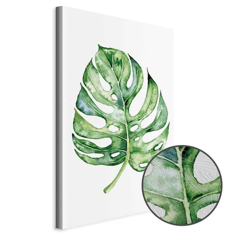 ⁨Obraz - Akwarelowa monstera (1-częściowy) pionowy (rozmiar 40x60, wykończenie Premium Print)⁩ w sklepie Wasserman.eu