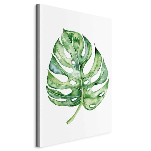 ⁨Picture - Watercolor monstera (1-piece) vertical (size 60x90)⁩ at Wasserman.eu