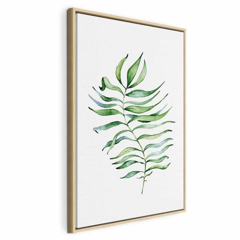 ⁨Obraz - Tańczący listek (1-częściowy) pionowy (rozmiar 40x60, wykończenie W ramie drewnianej naturalnej)⁩ w sklepie Wasserman.eu