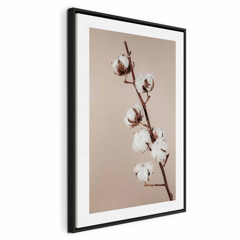 ⁨Obraz - Miękkość bawełny (1-częściowy) pionowy (rozmiar 60x90, wykończenie W ramie drewnianej czarnej)⁩ w sklepie Wasserman.eu