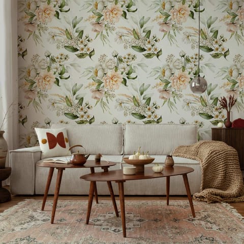 ⁨Tapeta - Kwiaty w chmurach (rozmiar 50x1000, wykończenie Standard)⁩ w sklepie Wasserman.eu