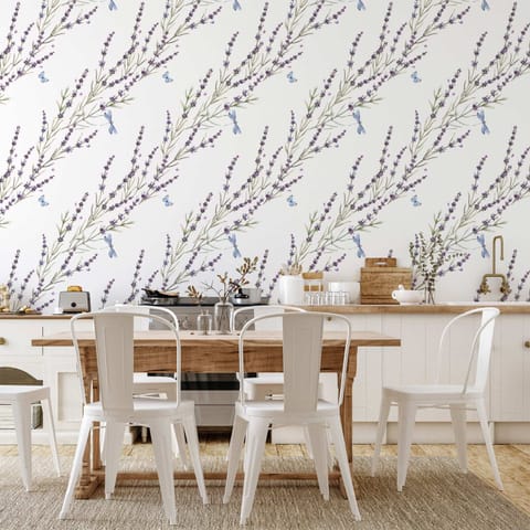 ⁨Tapeta - Motyle wśród lawendy (rozmiar 50x1000, wykończenie Wodoodporna)⁩ w sklepie Wasserman.eu