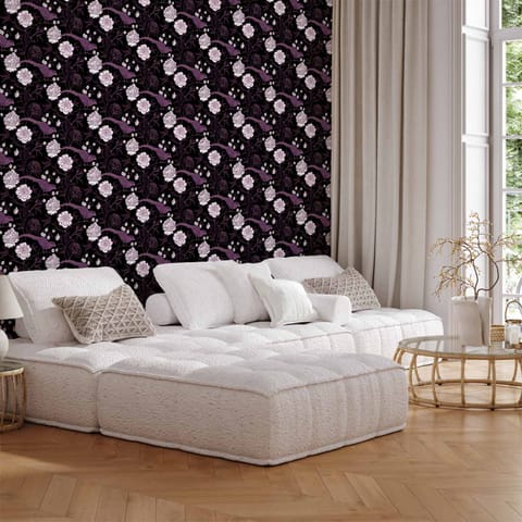 ⁨Tapeta - Piwonie i bażanty (rozmiar 49x1000, wykończenie Samoprzylepna)⁩ w sklepie Wasserman.eu