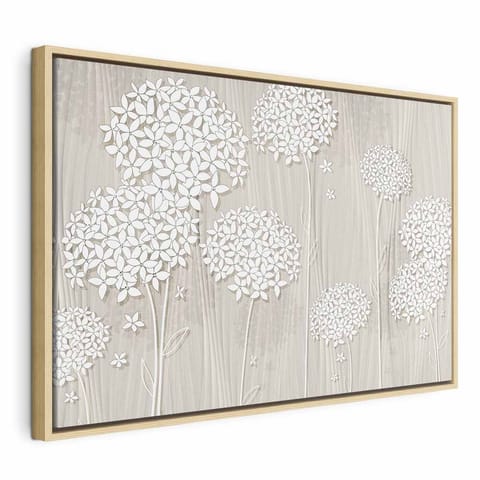 ⁨Obraz - Kwiaty na wietrze (rozmiar 120x80, wykończenie W ramie drewnianej naturalnej)⁩ w sklepie Wasserman.eu