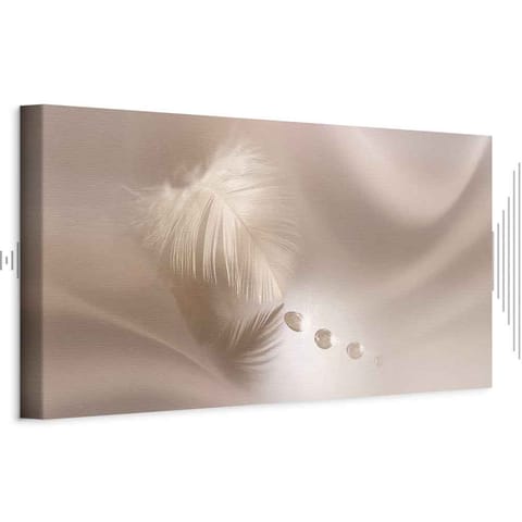 ⁨Obraz - Delikatne piórko (rozmiar 120x40, wykończenie Akustyczny)⁩ w sklepie Wasserman.eu