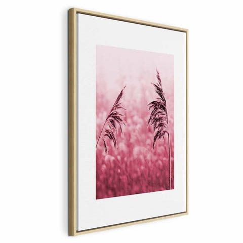 ⁨Obraz - Rubinowe kłosy (1-częściowy) pionowy (rozmiar 40x60, wykończenie W ramie drewnianej naturalnej)⁩ w sklepie Wasserman.eu