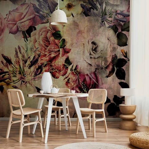 ⁨Fototapeta - Kwiaty nostalgii (rozmiar 350x256, wykończenie Wodoodporna)⁩ w sklepie Wasserman.eu