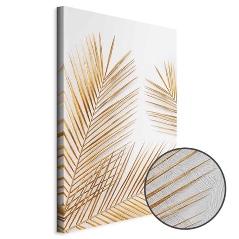⁨Obraz - Złote palmy (1-częściowy) pionowy (rozmiar 60x90, wykończenie Premium Print)⁩ w sklepie Wasserman.eu