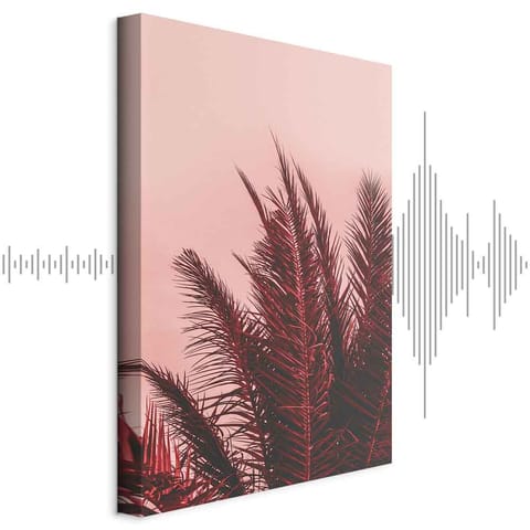 ⁨Obraz - Palmy o zachodzie słońca (1-częściowy) pionowy (rozmiar 80x120, wykończenie Akustyczny)⁩ w sklepie Wasserman.eu