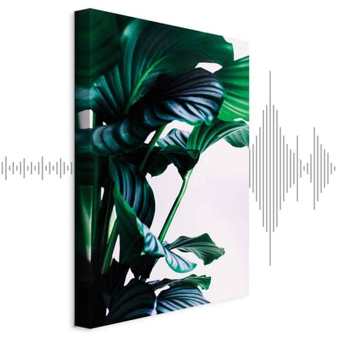 ⁨Obraz - Sprężyste liście (1-częściowy) pionowy (rozmiar 60x90, wykończenie Akustyczny)⁩ w sklepie Wasserman.eu