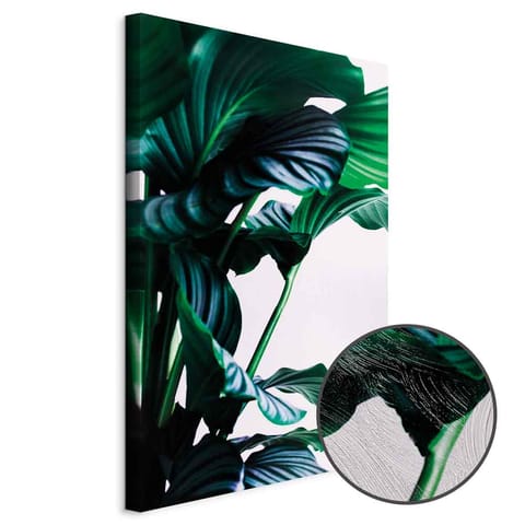 ⁨Obraz - Sprężyste liście (1-częściowy) pionowy (rozmiar 60x90, wykończenie Premium Print)⁩ w sklepie Wasserman.eu
