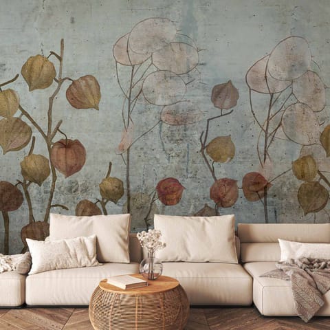 ⁨Wall mural - Painted lunaria (size 100x70)⁩ at Wasserman.eu