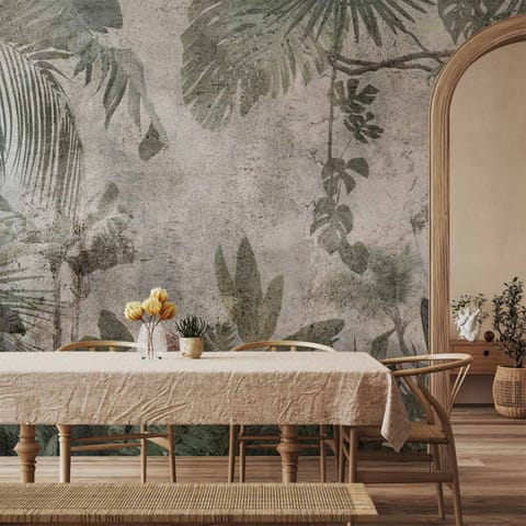 ⁨Fototapeta - Deszczowy las we mgle (rozmiar 450x315, wykończenie Wodoodporna)⁩ w sklepie Wasserman.eu