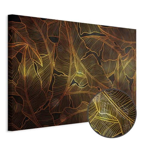 ⁨Obraz - Taniec złotych liści (1-częściowy) szeroki (rozmiar 120x80, wykończenie Premium Print)⁩ w sklepie Wasserman.eu