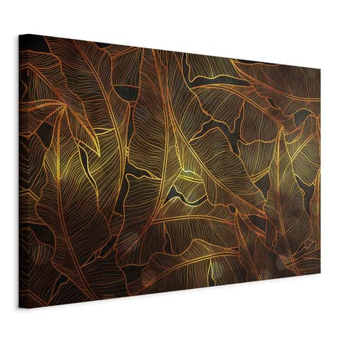 ⁨Obraz - Taniec złotych liści (1-częściowy) szeroki (rozmiar 120x80, wykończenie Standard)⁩ w sklepie Wasserman.eu