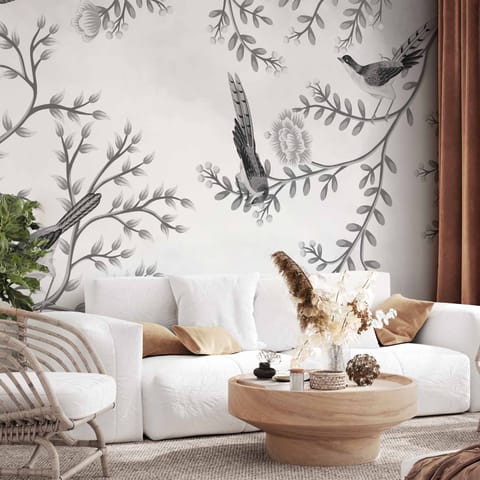 ⁨Fototapeta - Ptaki w ogrodzie - trzeci wariant (rozmiar 150x105, wykończenie Standard)⁩ w sklepie Wasserman.eu