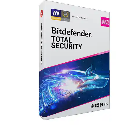 ⁨BITDEFENDER Total Security (5 stan.; 12 miesięcy; Wersja cyfrowa; Domowa, Komercyjna)⁩ w sklepie Wasserman.eu