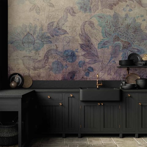 ⁨Fototapeta - Kwiatowe zdobienia - motyw roślinny z ornamentami w stylu vintage (rozmiar 500x350, wykończenie Wodoodporna)⁩ w sklepie Wasserman.eu