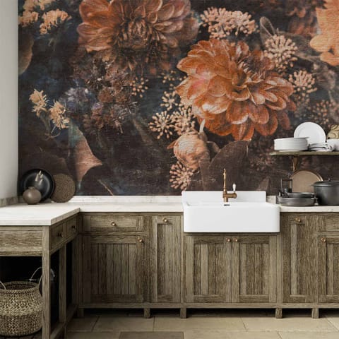 ⁨Fototapeta - Retro kwiaty - trzeci wariant (rozmiar 400x280, wykończenie Wodoodporna)⁩ w sklepie Wasserman.eu