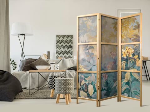 ⁨Parawan japoński - Gobelinowy wzór z łąką i kwiatami - kilim z wiosennym motywem (rozmiar 135x172, wykończenie )⁩ w sklepie Wasserman.eu