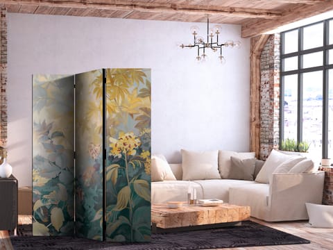 ⁨Parawan - Gobelinowy wzór z łąką i kwiatami - kilim z wiosennym motywem (rozmiar 135x172, wykończenie Dwustronny)⁩ w sklepie Wasserman.eu