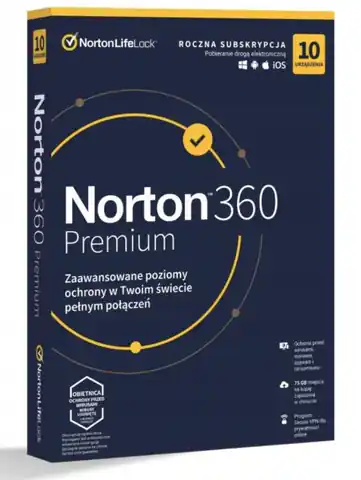 ⁨Norton 360 Premium 10D/12M BOX (NIE WYMAGA KARTY)⁩ w sklepie Wasserman.eu