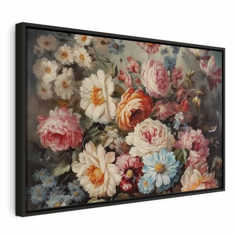 ⁨Obraz - Zapach ogrodowych kwiatów (rozmiar 60x40, wykończenie W ramie drewnianej czarnej)⁩ w sklepie Wasserman.eu
