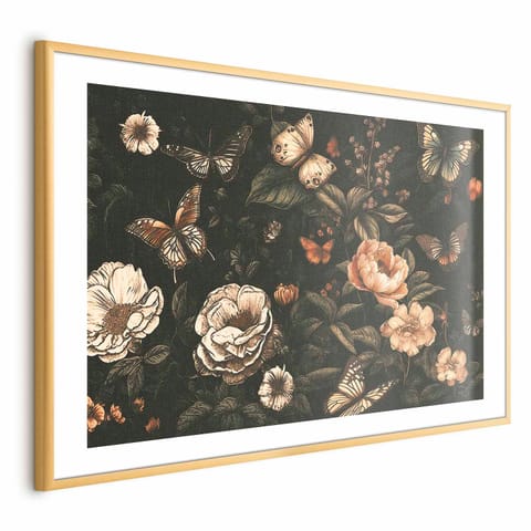 ⁨Plakat - Rustykalny ogród (rozmiar 90x60, wykończenie Rama złota z marginesem)⁩ w sklepie Wasserman.eu