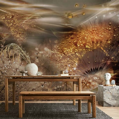 ⁨Parawan japoński - W ogrodzie botanicznym - kwiaty ptaki i motyle - barwna ilustracja (rozmiar 225x172, wykończenie )⁩ w sklepie Wasserman.eu