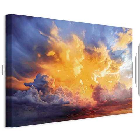 ⁨Obraz - Piękny zachód słońca - chmury w ciepłych odcieniach (rozmiar 90x60, wykończenie Akustyczny)⁩ w sklepie Wasserman.eu