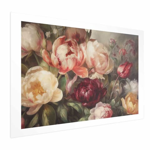 ⁨Plakat - Charyzmatyczne piwonie (rozmiar 90x60, wykończenie Bez ramy z marginesem)⁩ w sklepie Wasserman.eu