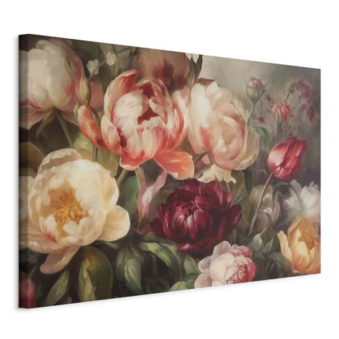 ⁨Obraz - Charyzmatyczne piwonie (rozmiar 30x20, wykończenie Na płótnie włoskim)⁩ w sklepie Wasserman.eu