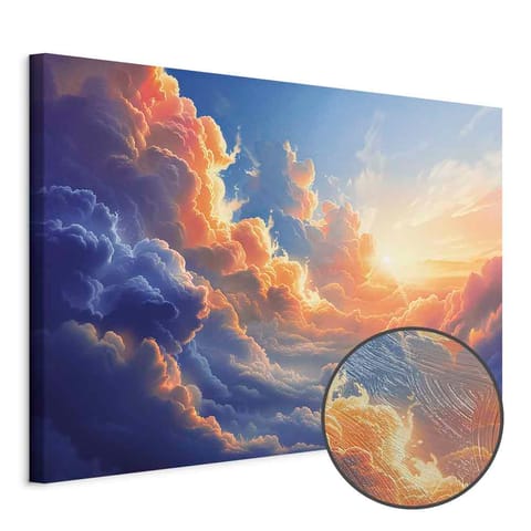 ⁨Obraz - Zachód słońca nad chmurnym morzem: cudowna symfonia barw (rozmiar 120x80, wykończenie Premium Print)⁩ w sklepie Wasserman.eu