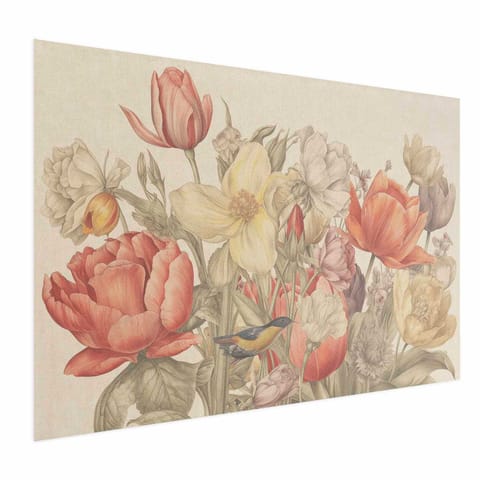 ⁨Plakat - Bukiet kwiatów na kremowym tle (rozmiar 90x60, wykończenie Bez ramy)⁩ w sklepie Wasserman.eu