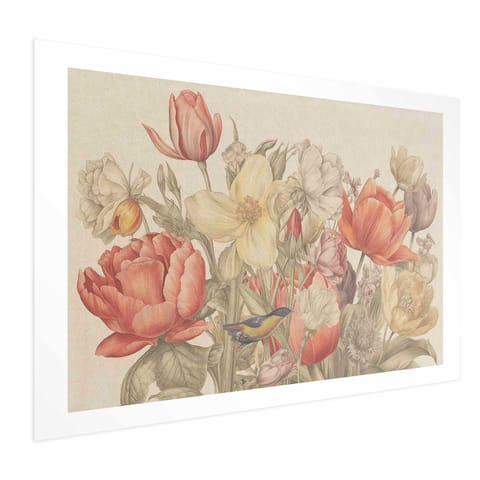 ⁨Plakat - Bukiet kwiatów na kremowym tle (rozmiar 42x29.7, wykończenie Bez ramy z marginesem)⁩ w sklepie Wasserman.eu