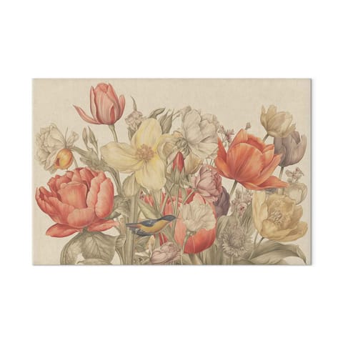 ⁨Obraz - Bukiet kwiatów na kremowym tle (rozmiar 60x40, wykończenie Premium Print)⁩ w sklepie Wasserman.eu