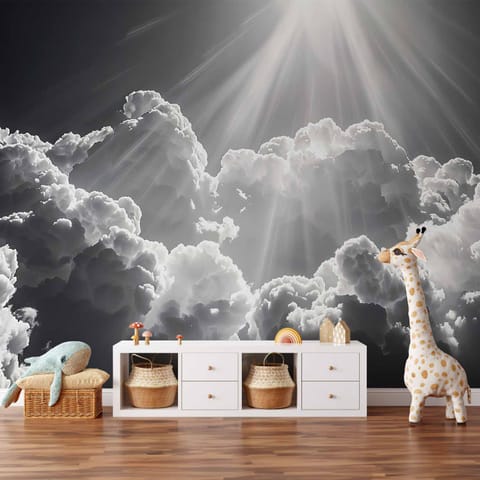 ⁨Fototapeta - Nadzieja w chmurach: Inspirujące promienie słońca – przebudź emocje (rozmiar 200x140, wykończenie Wodoodporna)⁩ w sklepie Wasserman.eu