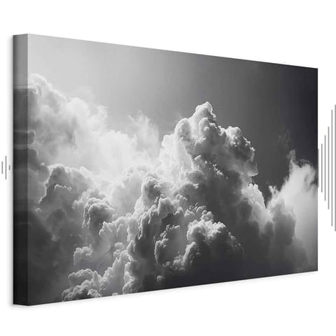 ⁨Obraz - Nadzwyczajne zjawisko: Słońce rozświetlające ciemne chmury (rozmiar 60x40, wykończenie Akustyczny)⁩ w sklepie Wasserman.eu