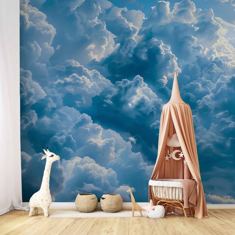 ⁨Fototapeta - Ocean w powietrzu: Falujące chmury odbijające światło poranka (rozmiar 294x210, wykończenie Samoprzylepna)⁩ w sklepie Wasserman.eu