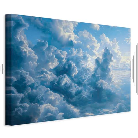 ⁨Obraz - Ocean w powietrzu: Falujące chmury odbijające światło poranka (rozmiar 90x60, wykończenie Akustyczny)⁩ w sklepie Wasserman.eu