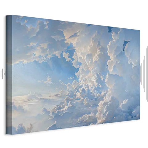 ⁨Obraz - Słońce odkrywające tajemnice chmur: Spektakularne obrazy na niebie (rozmiar 90x60, wykończenie Akustyczny)⁩ w sklepie Wasserman.eu