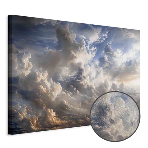 ⁨Obraz - Złote refleksy na obłokach chmur zapowiadających zmierzch (rozmiar 90x60, wykończenie Premium Print)⁩ w sklepie Wasserman.eu