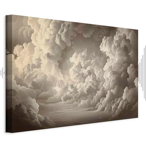 ⁨Obraz - Szept rozświetlonych chmur: Miękka gra światła w teatrze niebios (rozmiar 60x40, wykończenie Akustyczny)⁩ w sklepie Wasserman.eu
