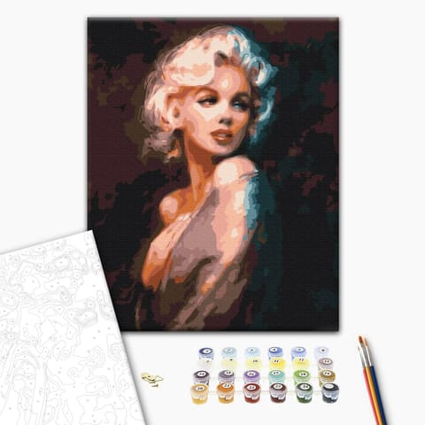 ⁨Obraz do samodzielnego malowania - Wspomnienie Monroe (rozmiar 40x50, wykończenie )⁩ w sklepie Wasserman.eu