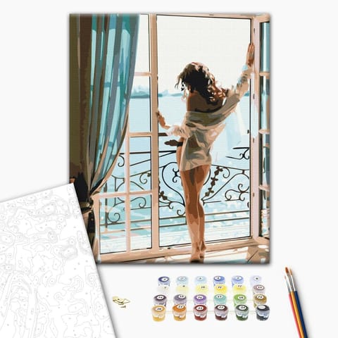 ⁨Obraz do samodzielnego malowania - Poranek pełen wrażeń (rozmiar 40x50, wykończenie )⁩ w sklepie Wasserman.eu