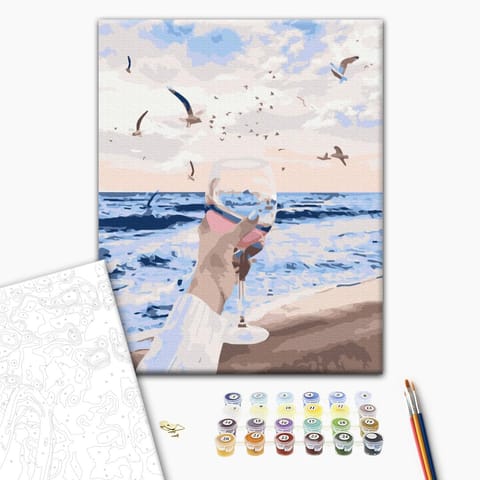 ⁨Obraz do samodzielnego malowania - Morski toast (rozmiar 40x50, wykończenie )⁩ w sklepie Wasserman.eu