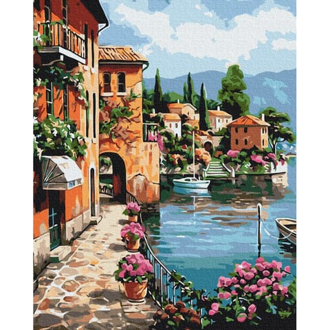 ⁨Obraz do samodzielnego malowania - W słońcu Positano (rozmiar 40x50, wykończenie )⁩ w sklepie Wasserman.eu